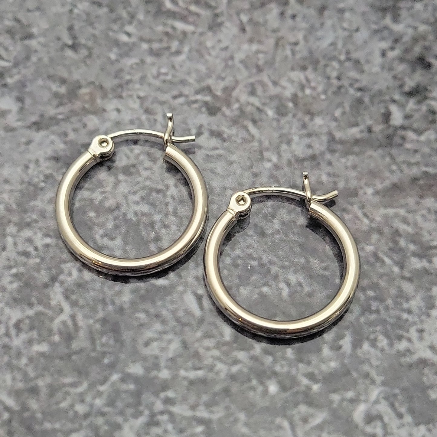 18mm Sterling Hoop Earrings