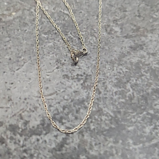 18" White Gold Rope Chain