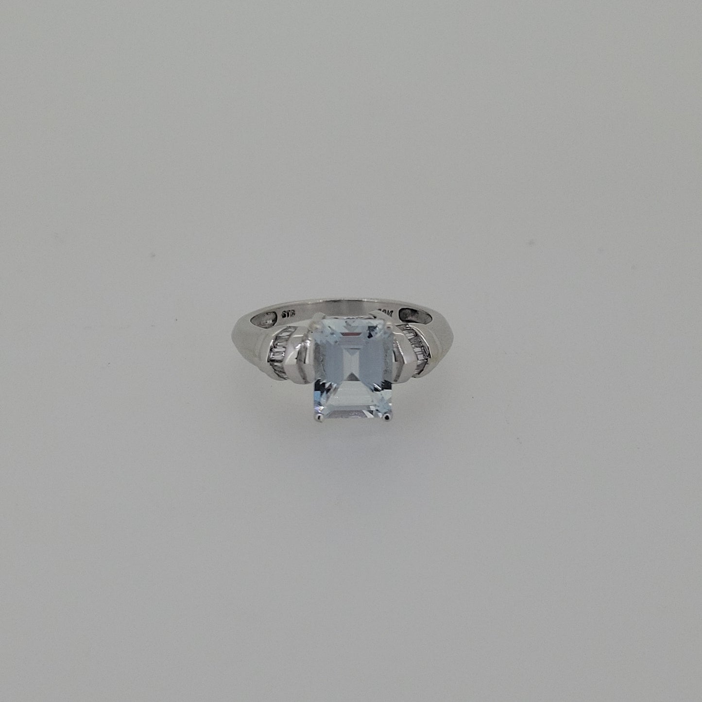 Aquamarine and Diamond Ring