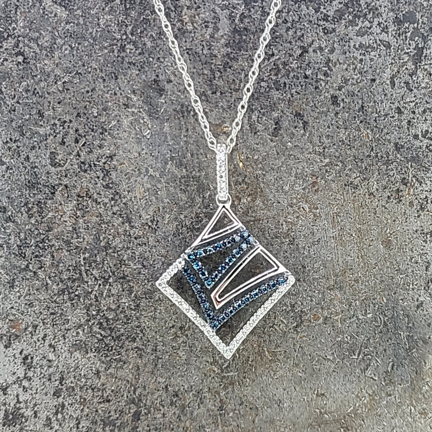 Blue and White Diamond Necklace