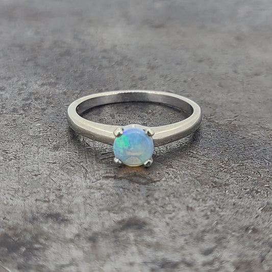 Solitaire Opal Ring