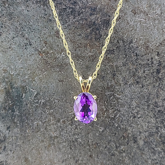 Solitaire Amethyst Necklace