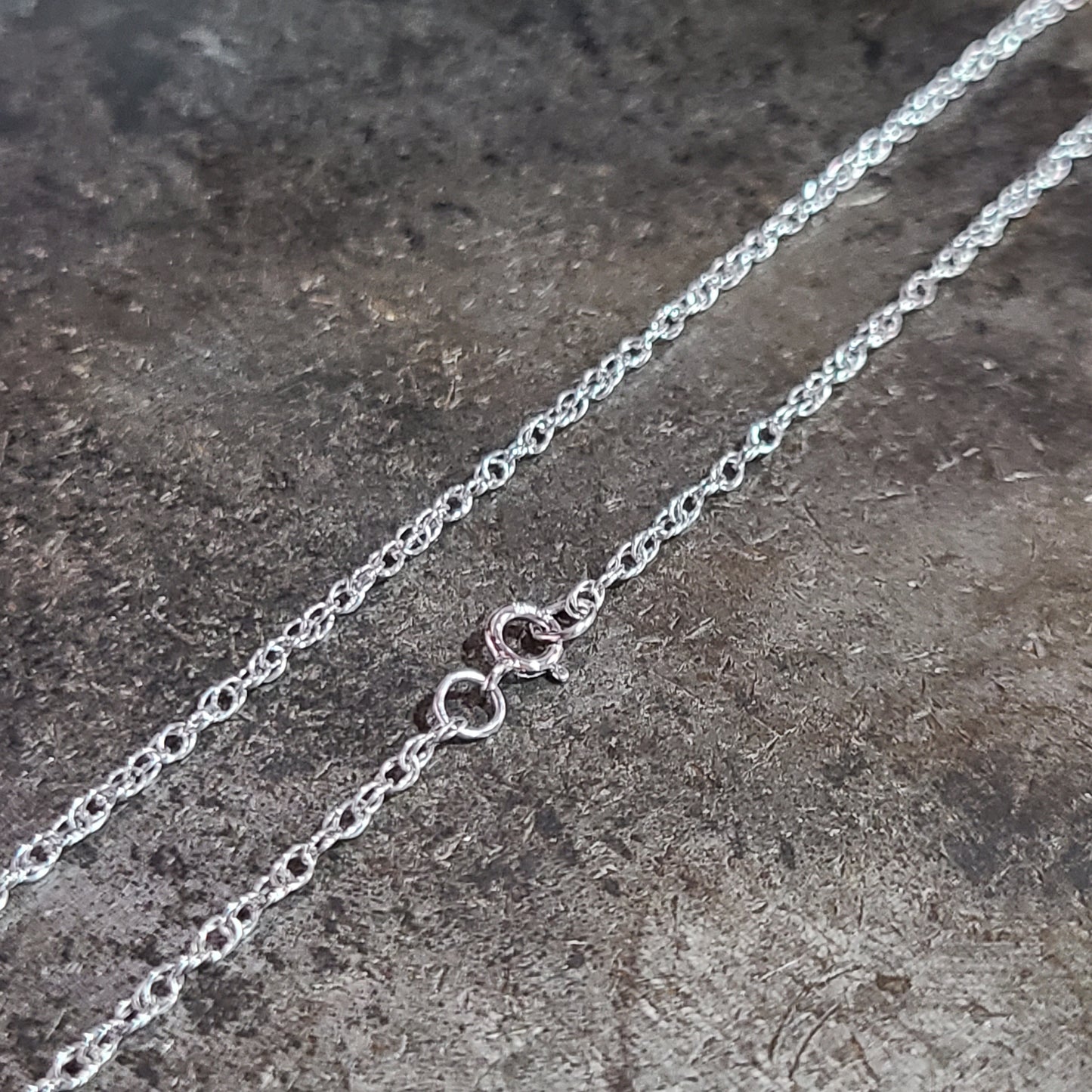 18" 14k White Gold Rope Chain