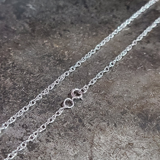 18" 14k White Gold Rope Chain