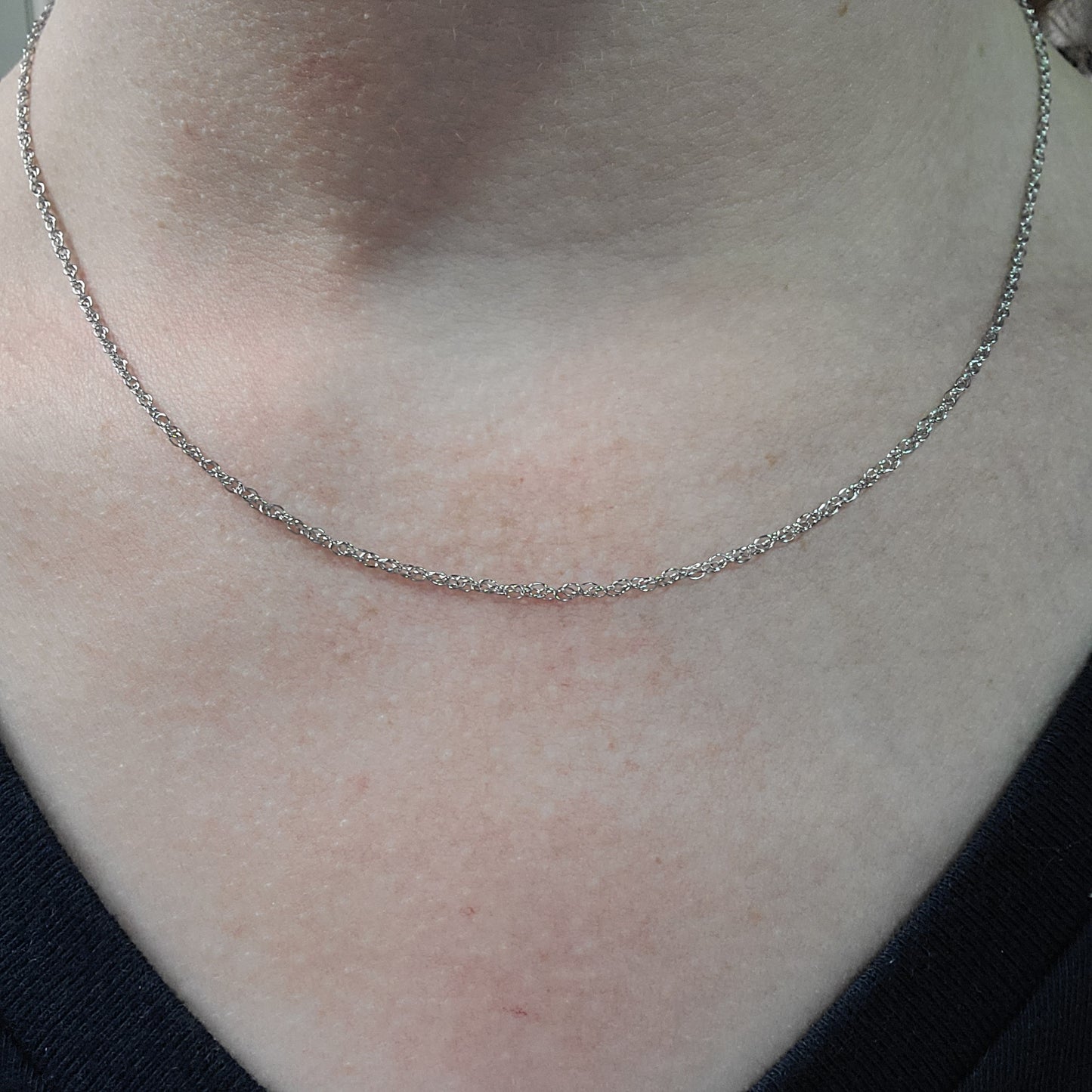 18" 14k White Gold Rope Chain
