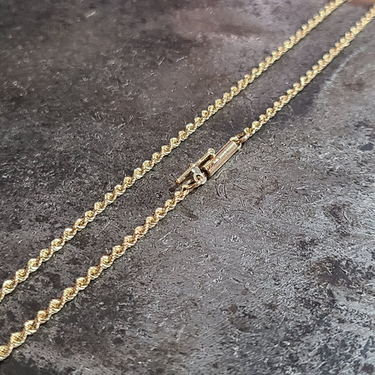 24" 14k Yellow Gold Rope Chain