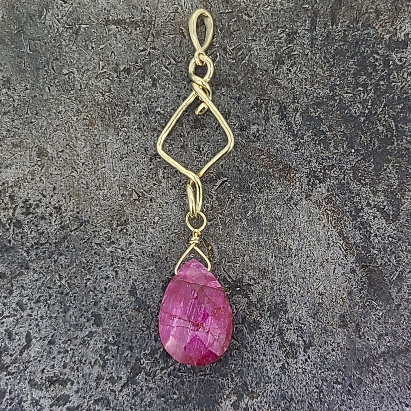 Handmade Ruby Briolette Pendant