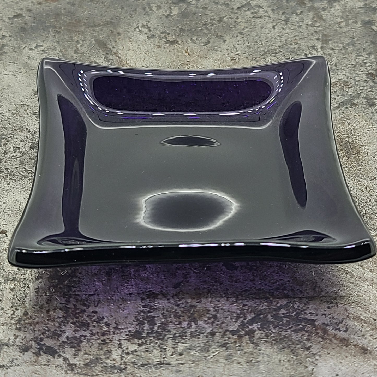 Fused Glass Purple Dish