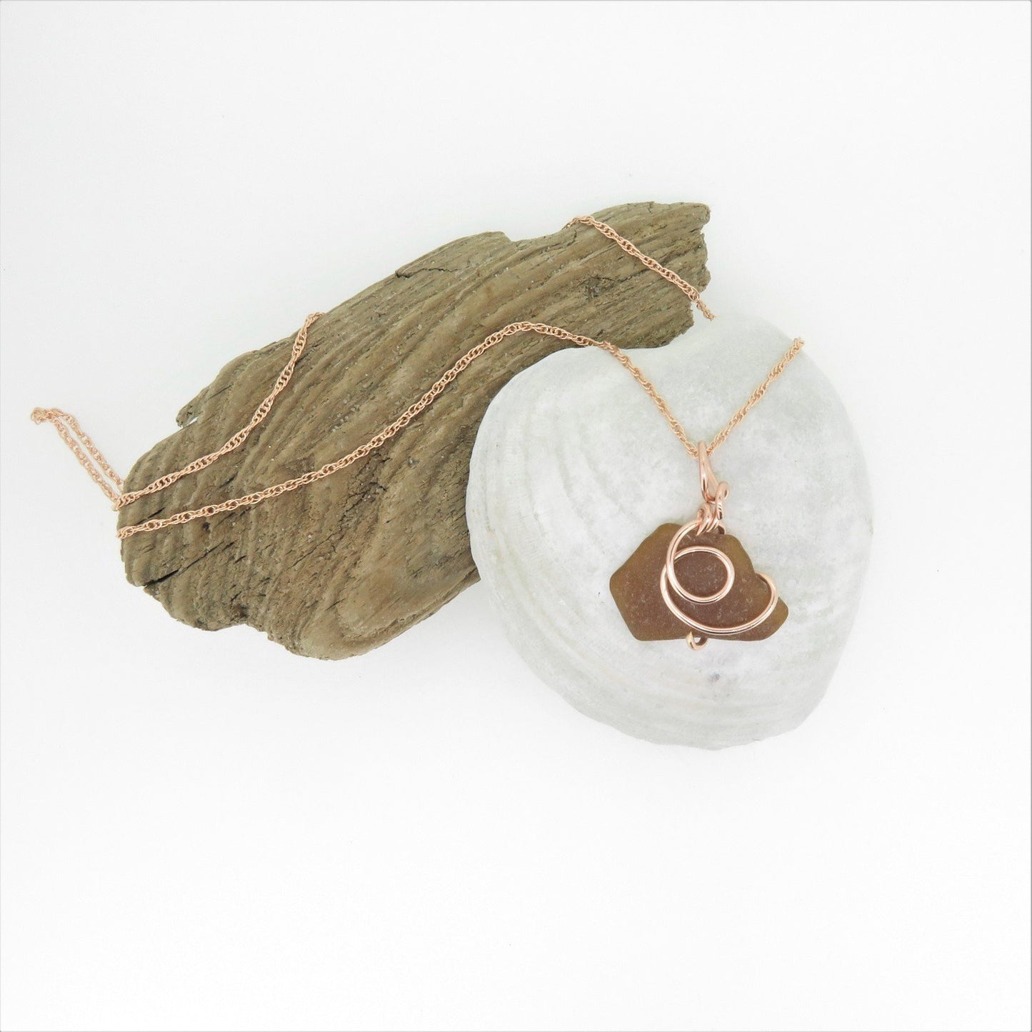 Rose Gold Filled Seaglass Necklace