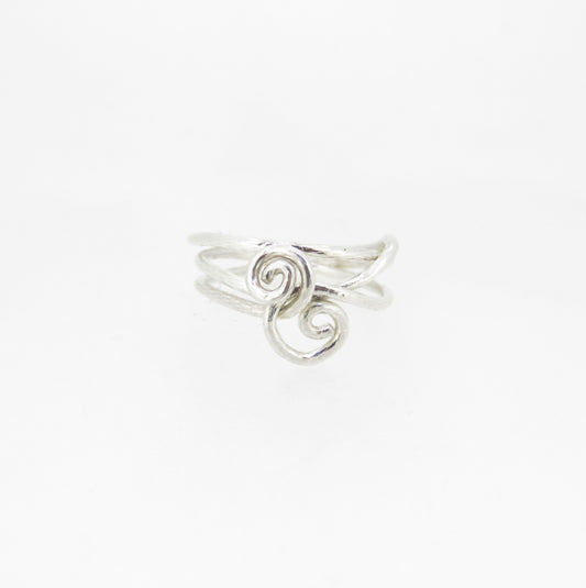 Double Swirl Silver Ring